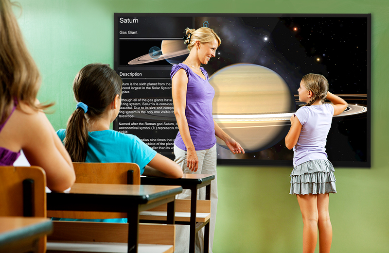 large touch screen table for school education